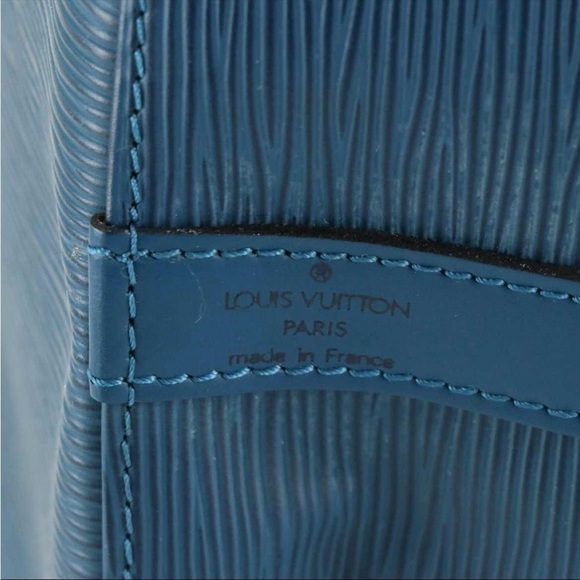 Louis Vuitton Petit Noe Bucket Bag Blue Epi Leather Luxury Drawstring Shoulder - Picture 6 of 9